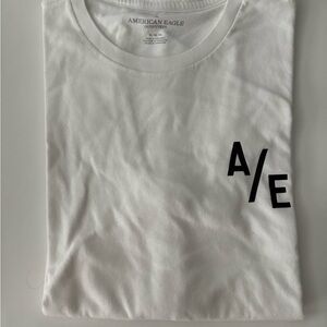 American Eagle Outfitters White Tee with Black Logo